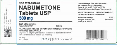 serialized 7076 NABUMETONE 500 mg 100s.jpg 500mg 100 Tablets Container Label - serialized 7076 NABUMETONE 500 mg 100s